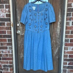 Vintage Plaza South Denim Maxi  Dress! Women’s 24W